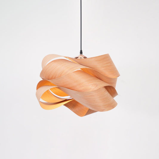Suspension Link en Bois et Métal - Lampe Moderne à Lumière Douce pour Intérieur Élégant