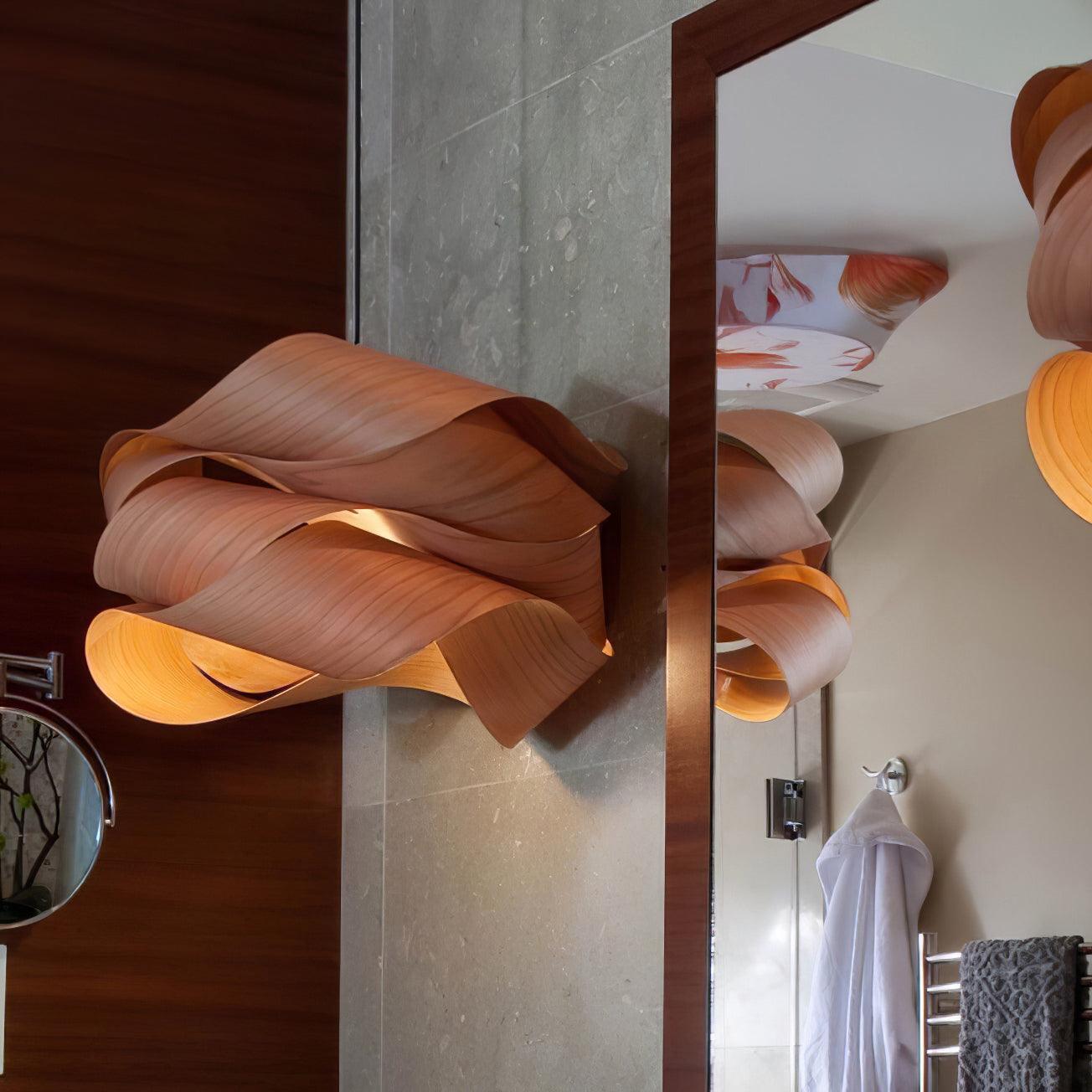 Suspension Link en Bois et Métal - Lampe Moderne à Lumière Douce pour Intérieur Élégant