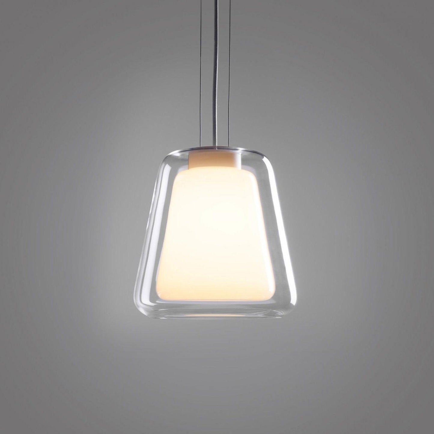 Suspension Lucinda en Verre - Lampe Moderne avec Base en Métal et Éclairage LED