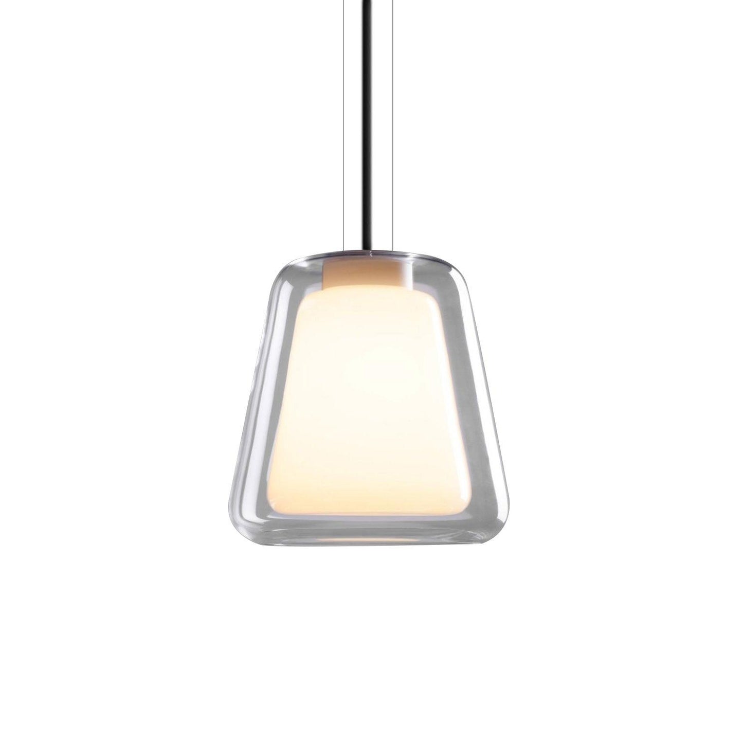 Suspension Lucinda en Verre - Lampe Moderne avec Base en Métal et Éclairage LED