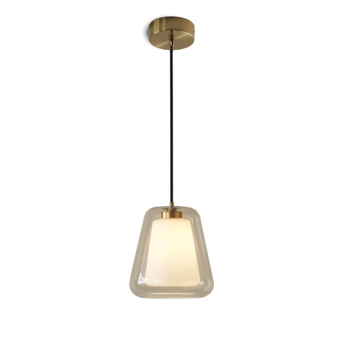 Suspension Lucinda en Verre - Lampe Moderne avec Base en Métal et Éclairage LED
