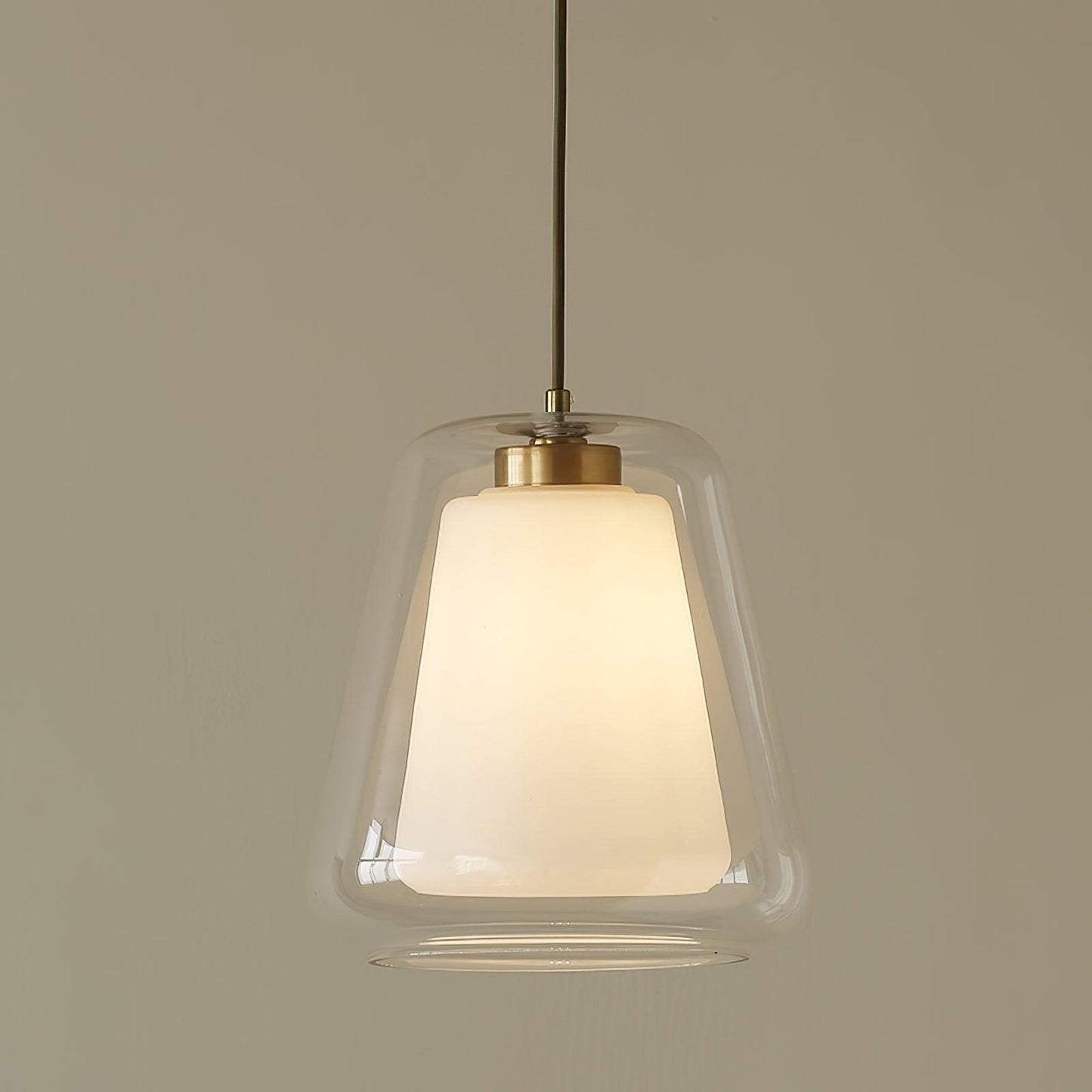 Suspension Lucinda en Verre - Lampe Moderne avec Base en Métal et Éclairage LED