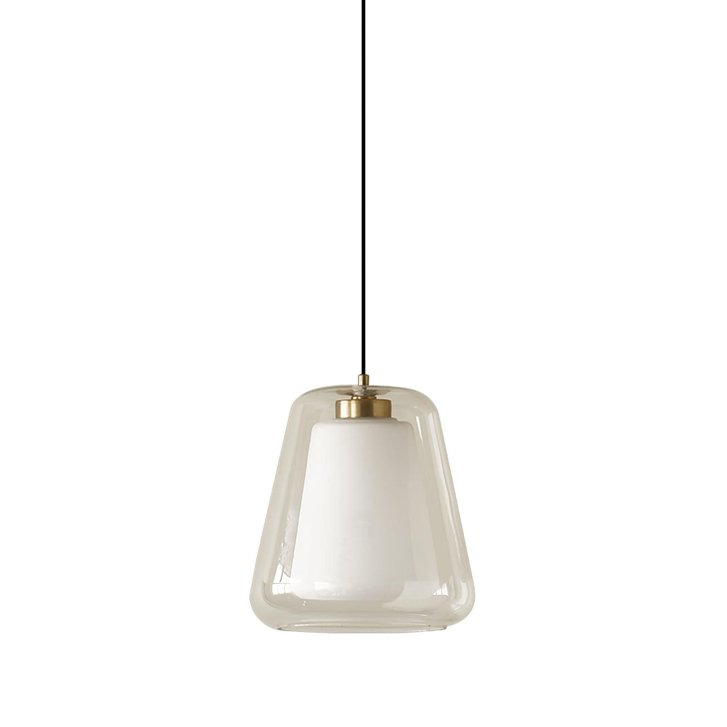 Suspension Lucinda en Verre - Lampe Moderne avec Base en Métal et Éclairage LED