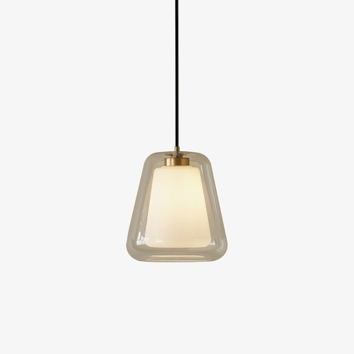 Suspension Lucinda en Verre - Lampe Moderne avec Base en Métal et Éclairage LED