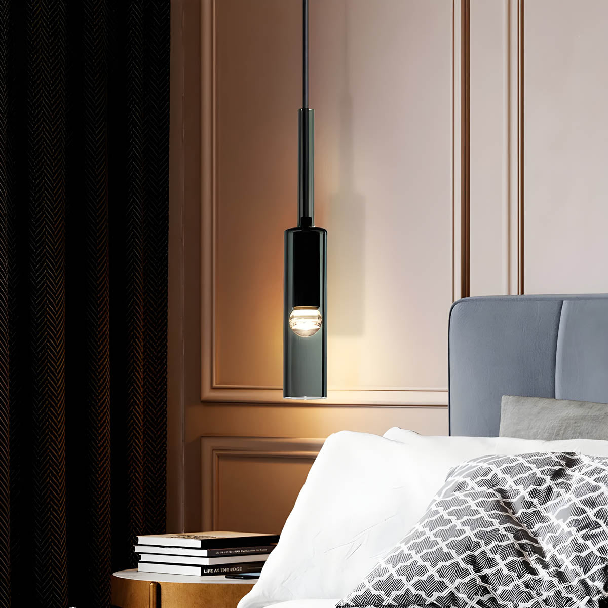 Suspension Marque - Lampe Moderne en Verre et Métal avec LED Intégrée