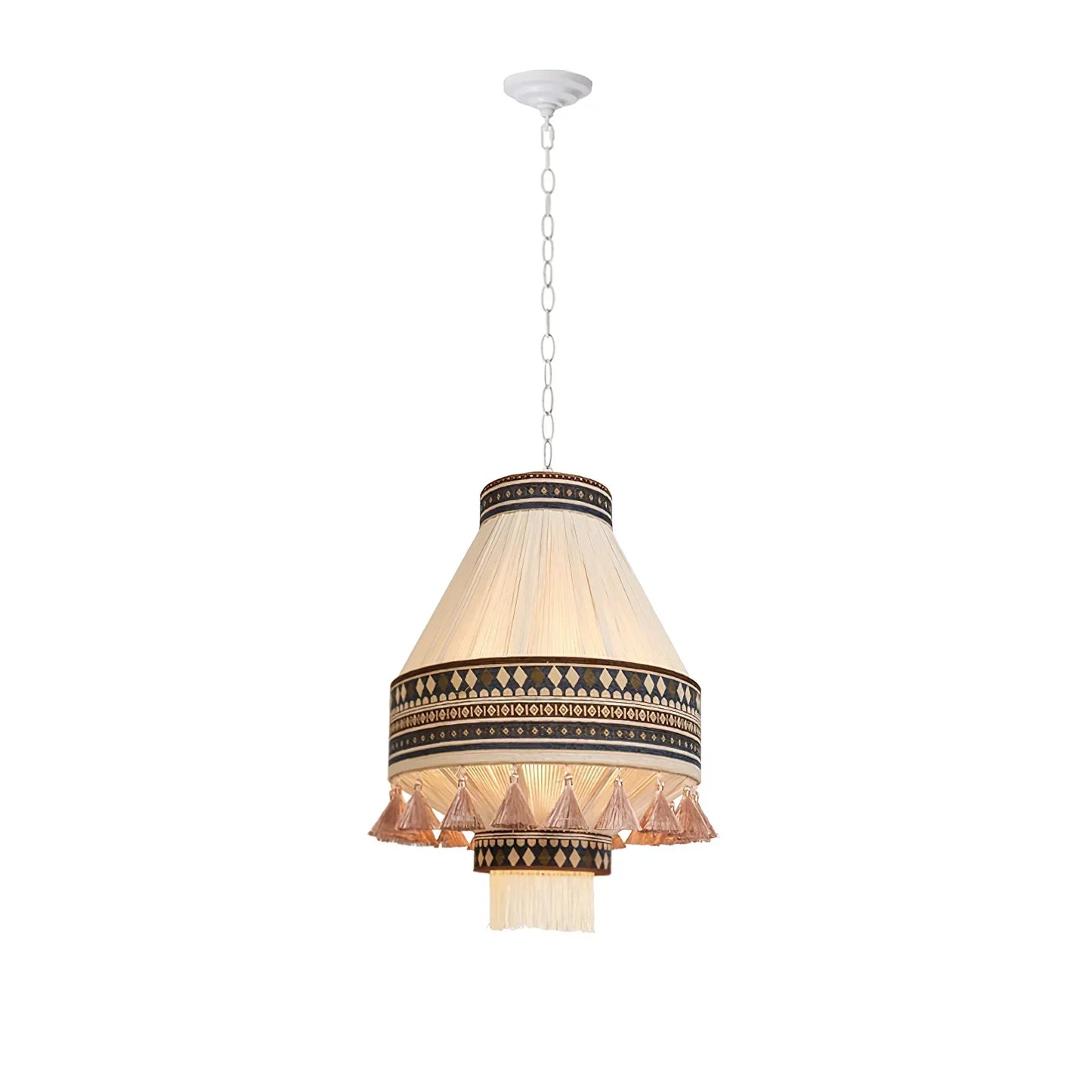 Suspension Bohemian Fringe - Lampe Pendante avec Franges et Design Tribal
