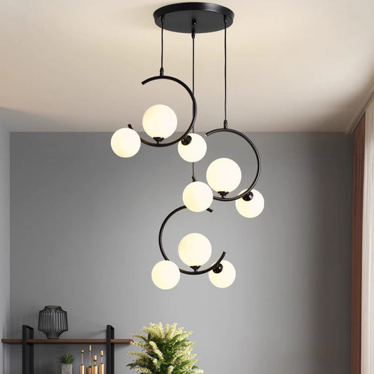 Suspension LED Moderne – Lampe Design en Verre et Acryl pour Salon et Salle à Manger