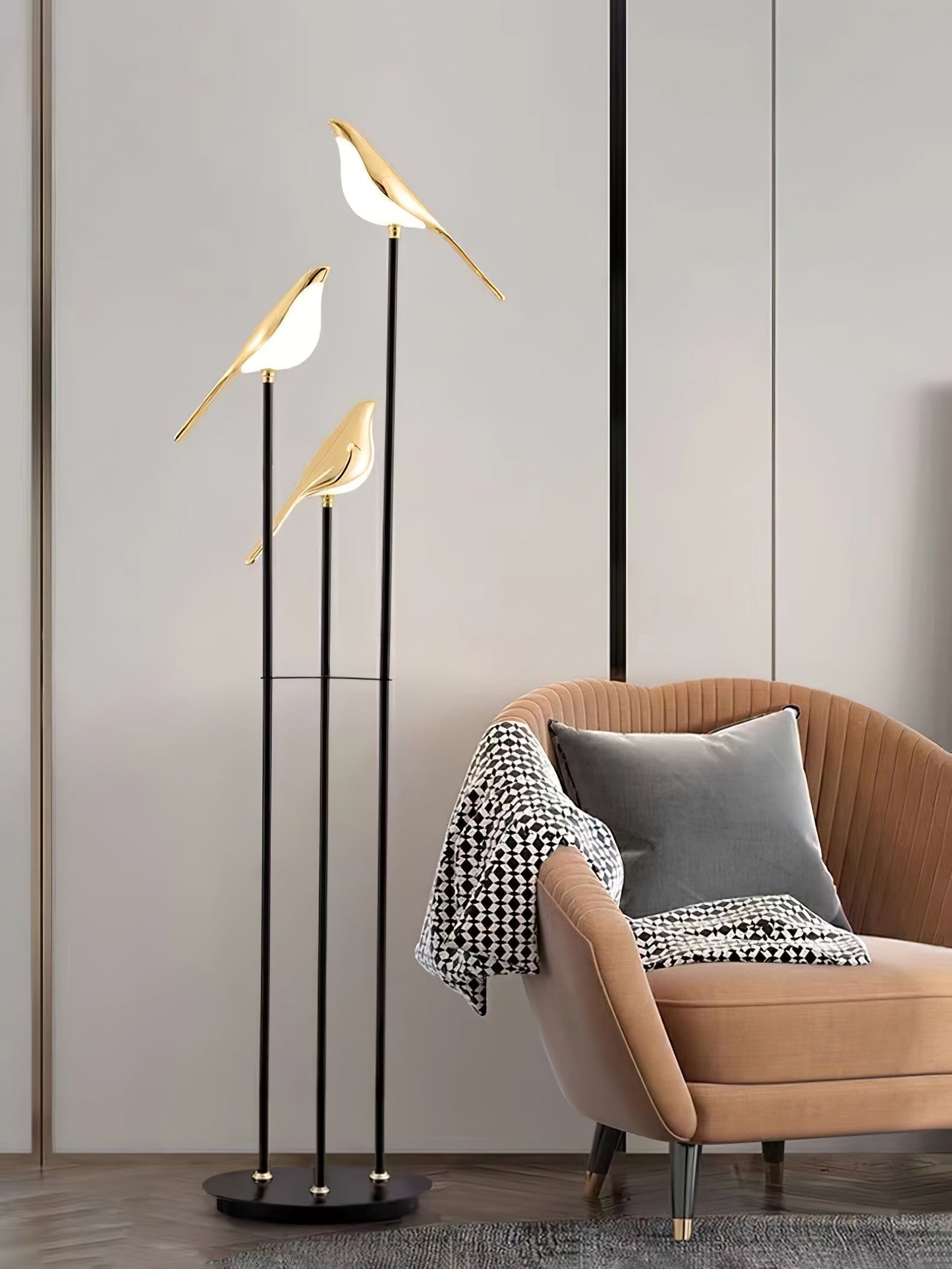 Lampe Magpie Perch - Élégance Naturelle, Design Moderne, LED Intégrée, Stehlampe ou Lampe de Table