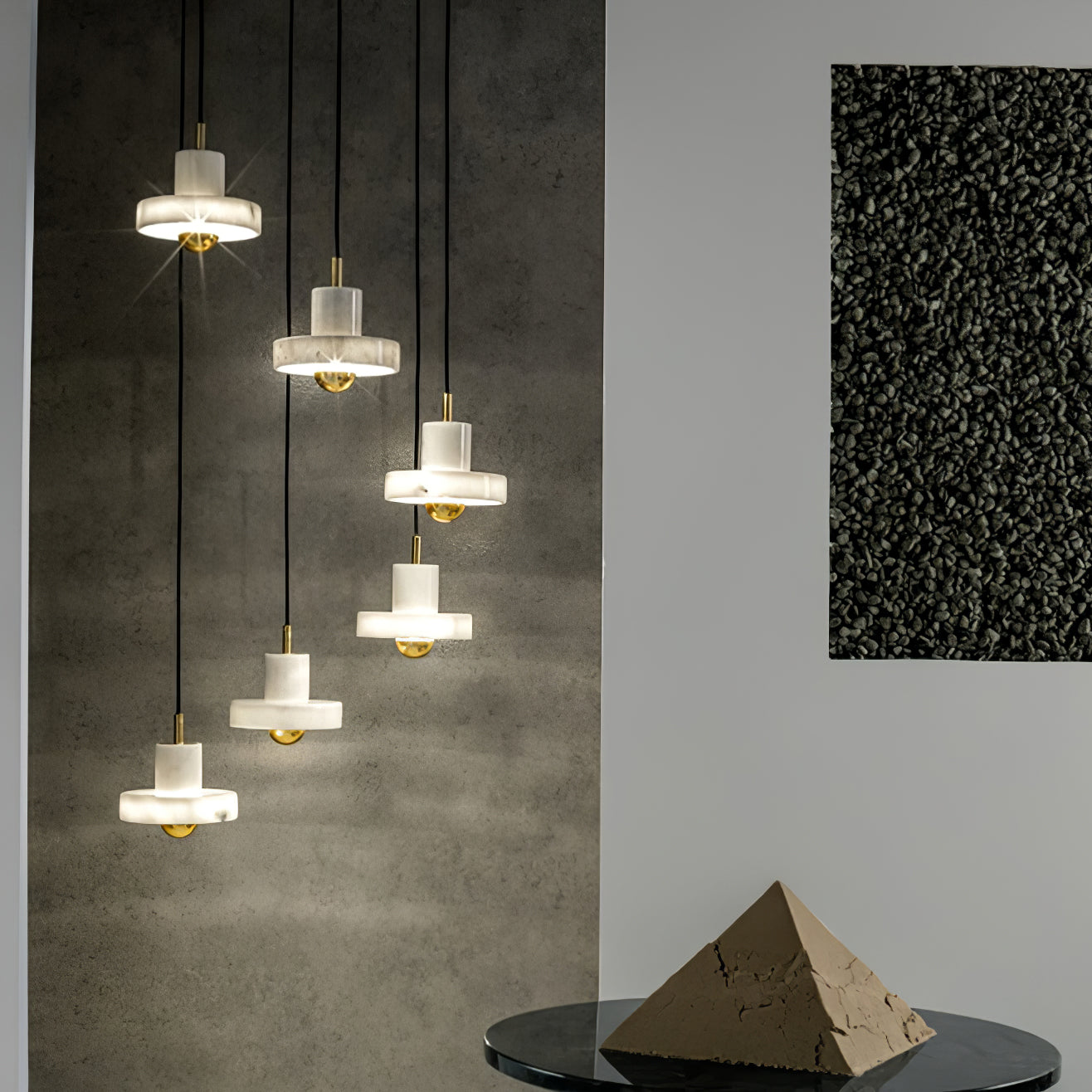 Suspension Marble Aura - Lampe Moderne en Marbre avec LED Intégrée