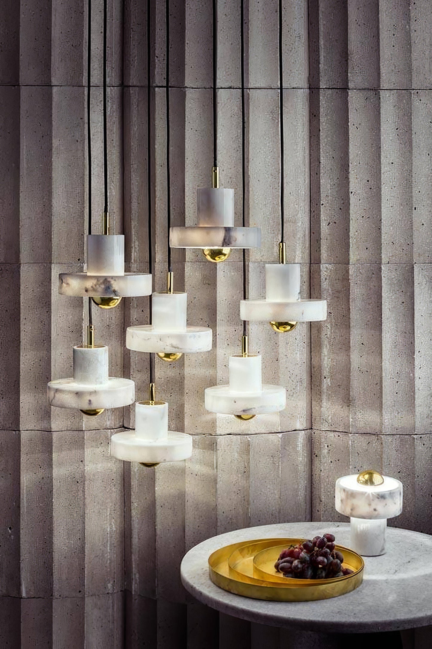 Suspension Marble Aura - Lampe Moderne en Marbre avec LED Intégrée
