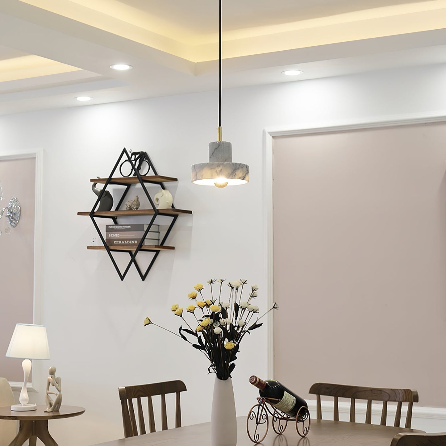 Suspension Marble Aura - Lampe Moderne en Marbre avec LED Intégrée