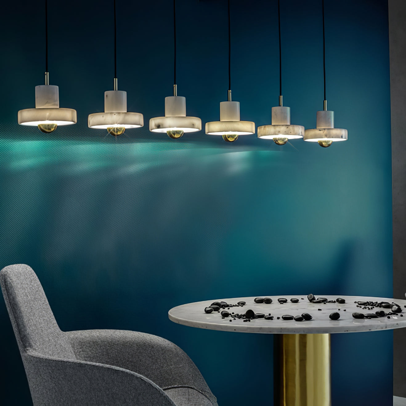 Suspension Marble Aura - Lampe Moderne en Marbre avec LED Intégrée