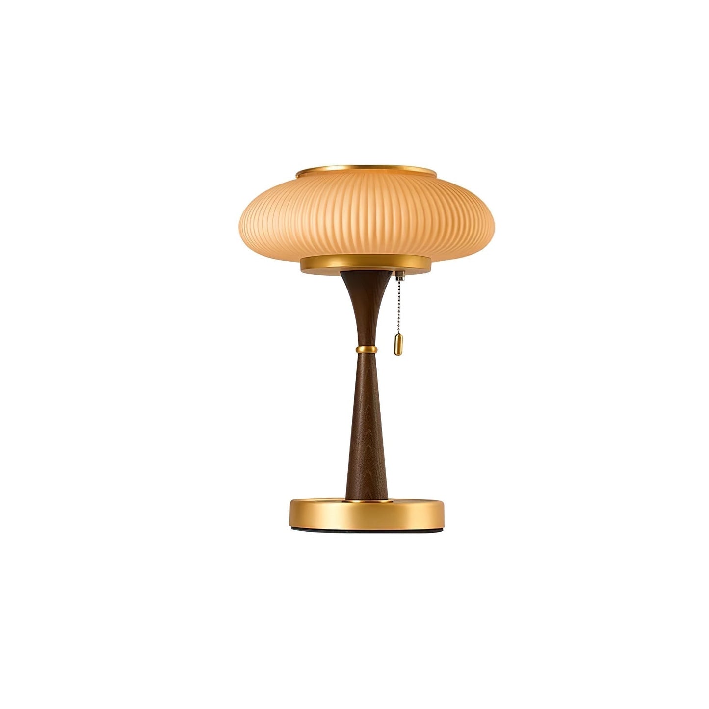 Lampe de Table Matsutake - Design Organique avec Base en Métal, Bois et Verre