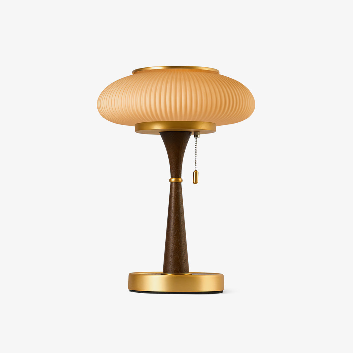 Lampe de Table Matsutake - Design Organique avec Base en Métal, Bois et Verre