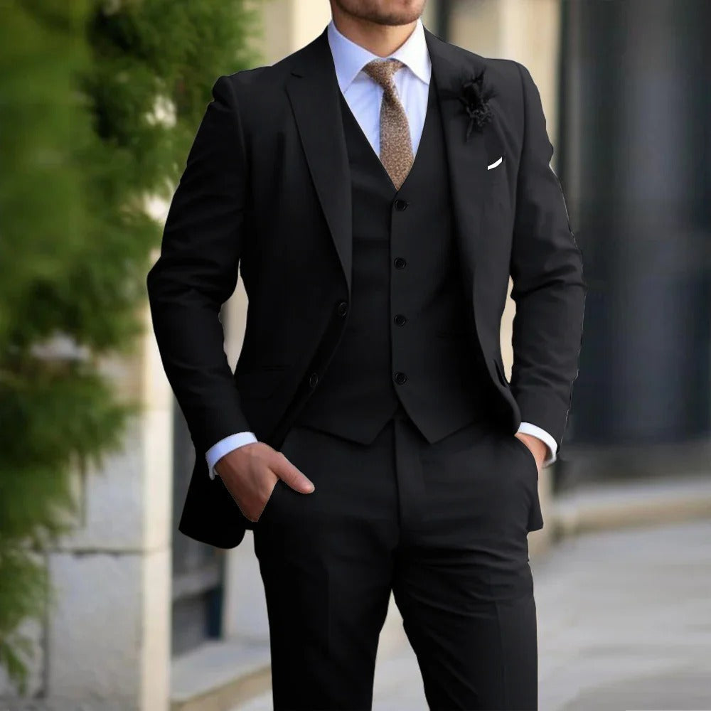 Costume 3 Pièces Homme Weston Élégance – Slim Fit, Confort Haut de Gamme, Polyvalent pour Travail et Cérémonies