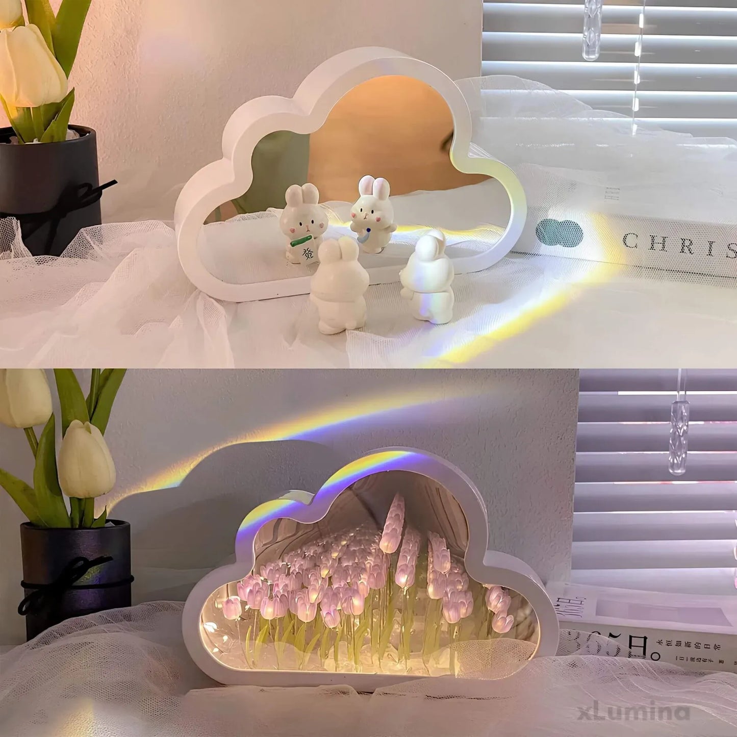 Miroir LED Tulipe avec Effet d'Infini - Élégance et Originalité