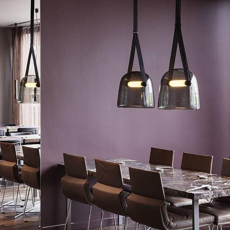 Suspension Mona Minimaliste en Métal et Verre - Éclairage LED Élégant pour Salon et Salle à Manger