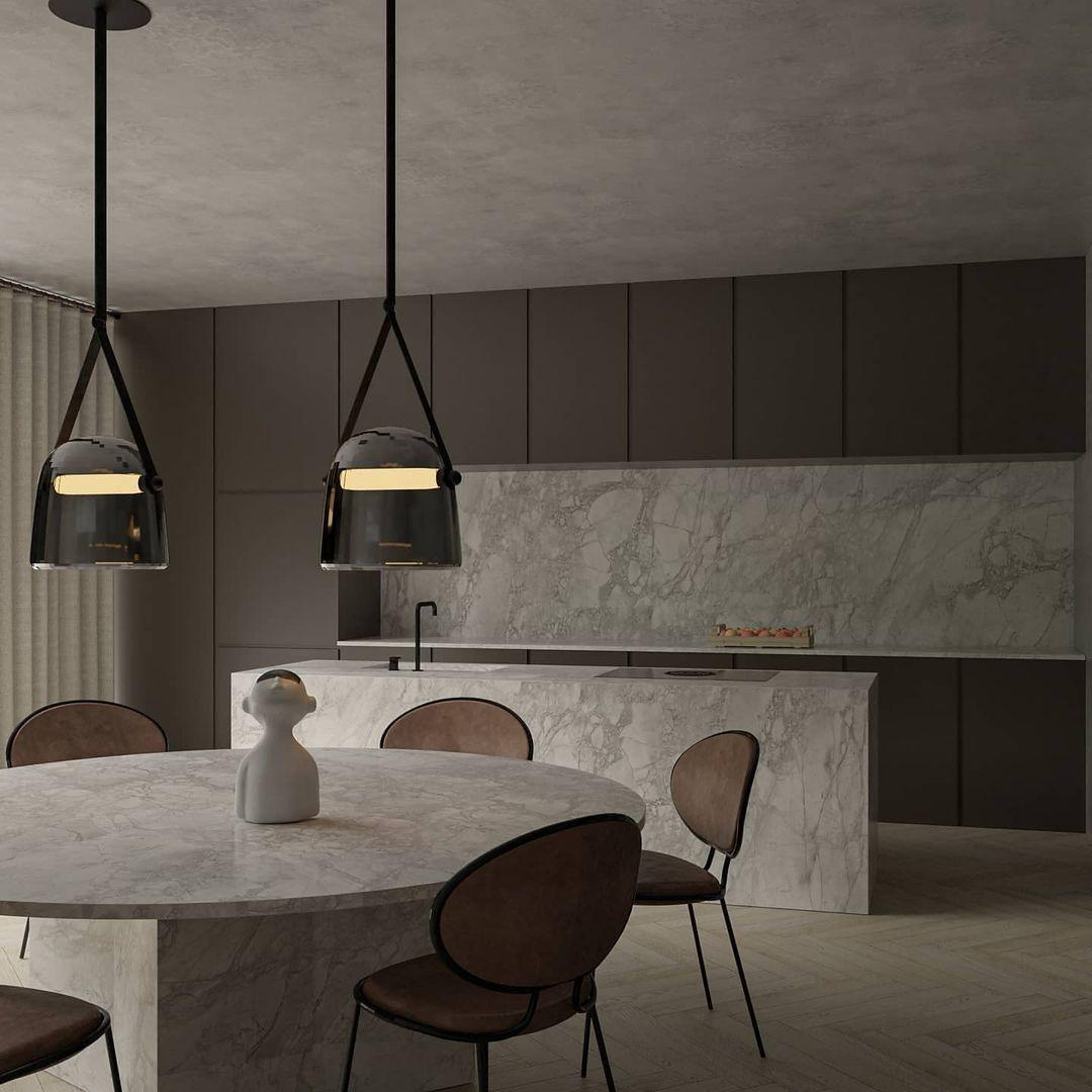 Suspension Mona Minimaliste en Métal et Verre - Éclairage LED Élégant pour Salon et Salle à Manger