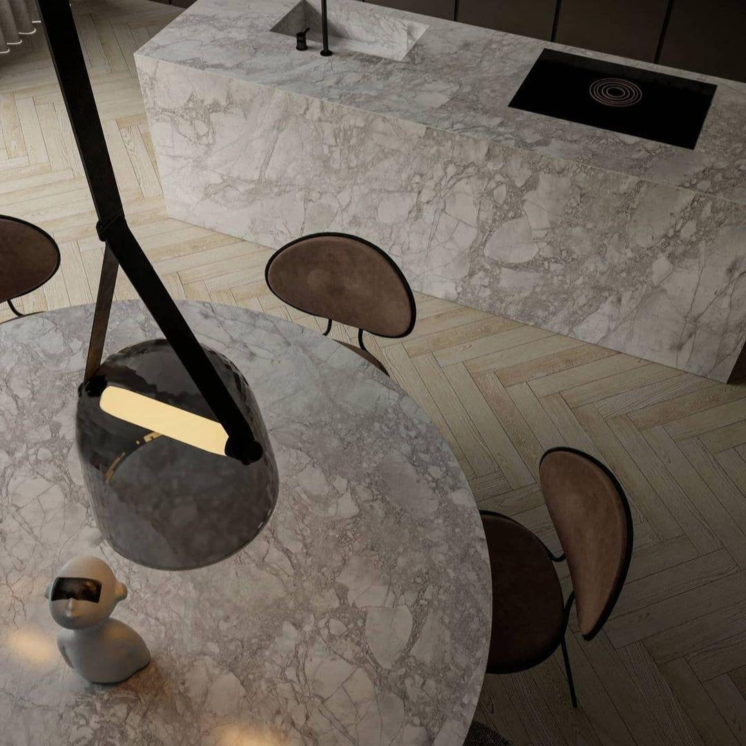 Suspension Mona Minimaliste en Métal et Verre - Éclairage LED Élégant pour Salon et Salle à Manger