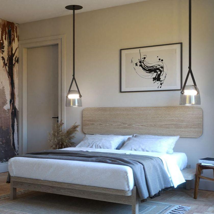 Suspension Mona Minimaliste en Métal et Verre - Éclairage LED Élégant pour Salon et Salle à Manger
