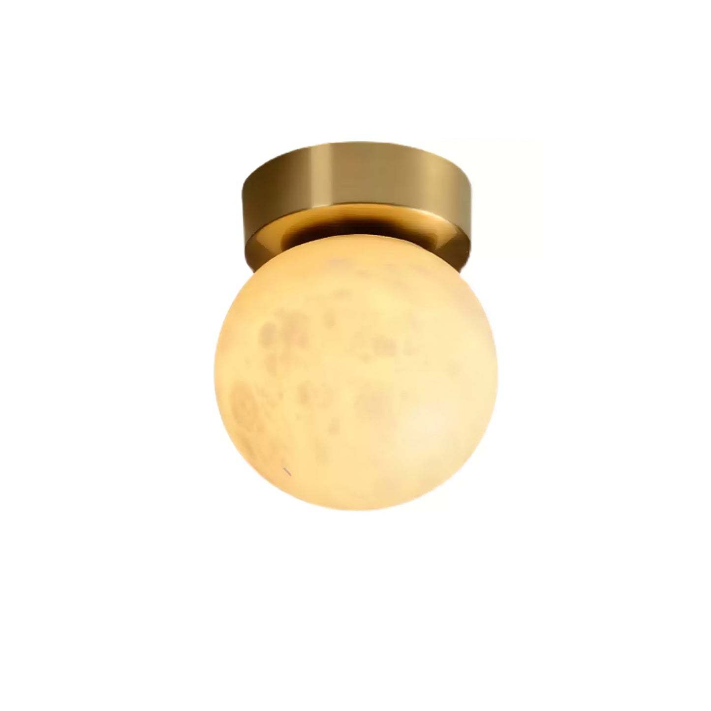 Plafonnier Moon Glow en Albâtre et Laiton - Éclairage LED Doux et Élégant pour Salon et Chambre