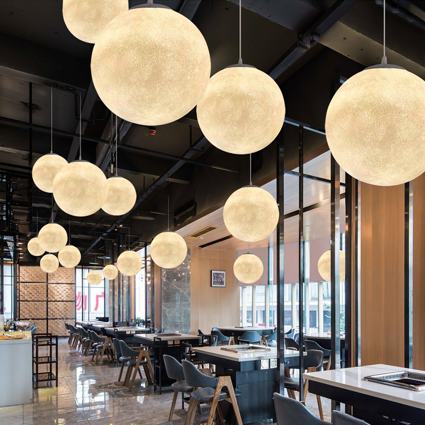 Suspension Moon LED – Éclairage Moderne et Apaisant, Design Élégant