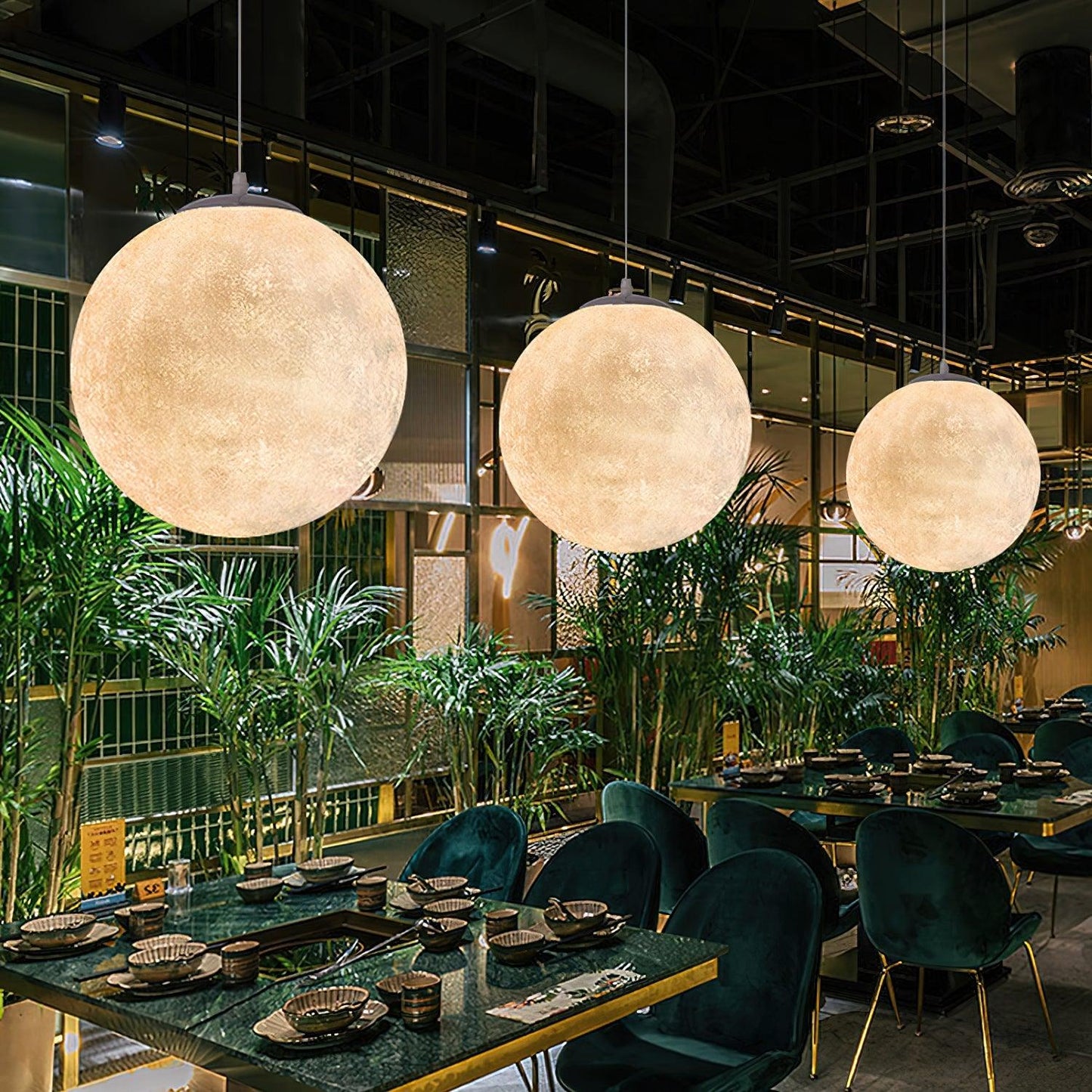 Suspension Moon LED – Éclairage Moderne et Apaisant, Design Élégant