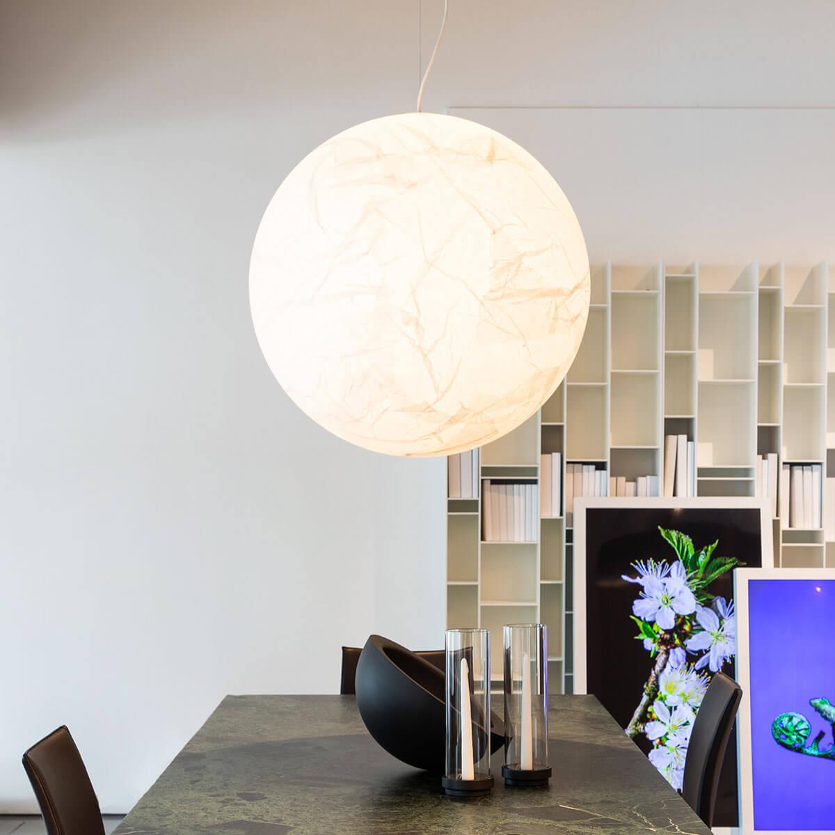 Suspension Mondseide en Soie Naturelle et Métal - Éclairage LED Élégant pour Salon et Chambre