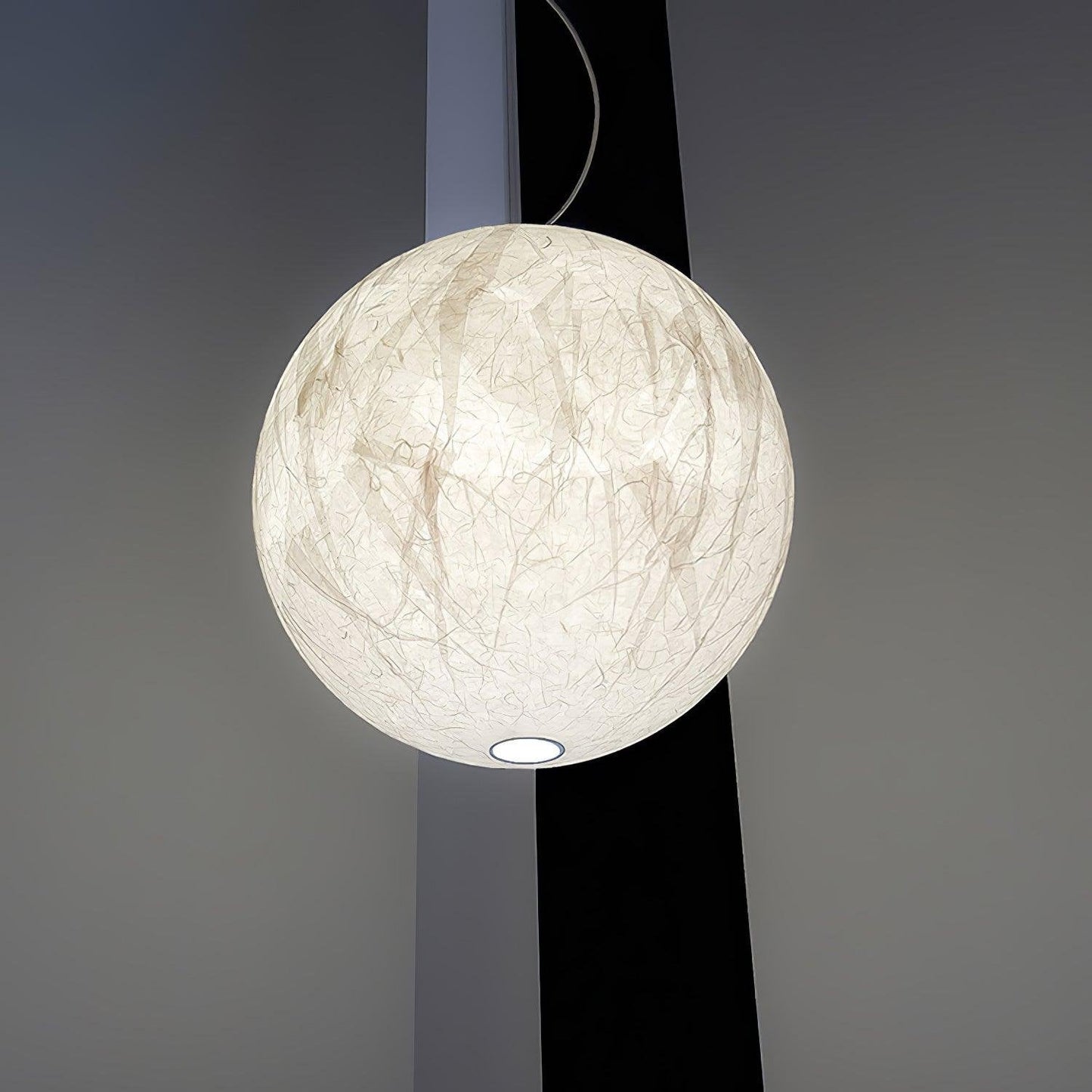 Suspension Mondseide en Soie Naturelle et Métal - Éclairage LED Élégant pour Salon et Chambre