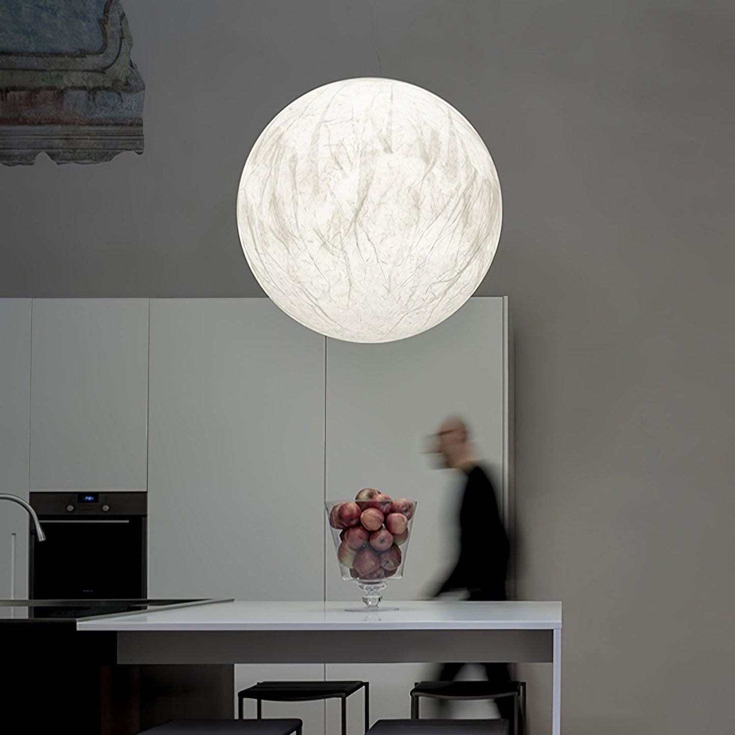 Suspension Mondseide en Soie Naturelle et Métal - Éclairage LED Élégant pour Salon et Chambre