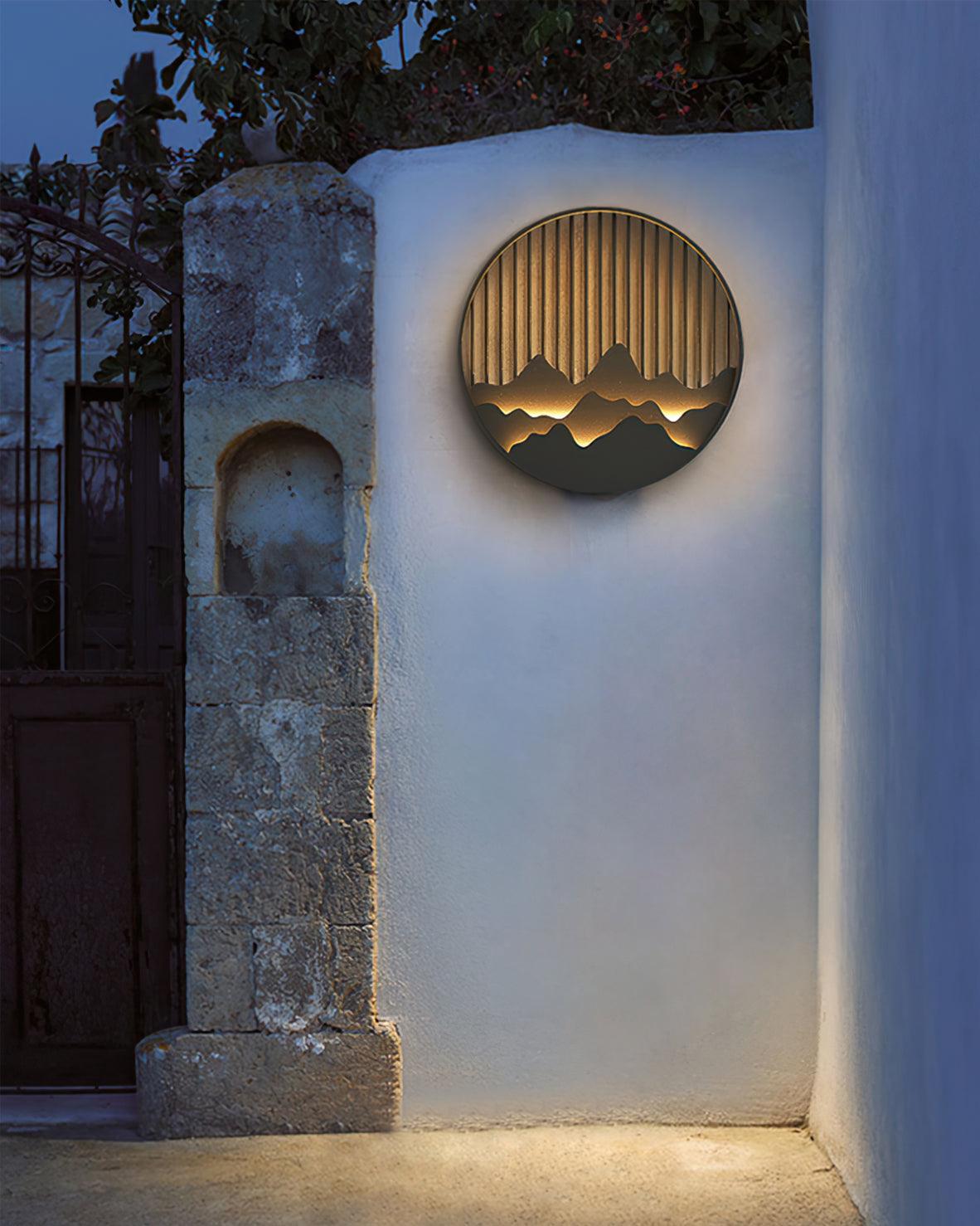 Lampe Murale Extérieure Mountain - Lampe LED en Acier Inoxydable avec Motif Montagne et Eau