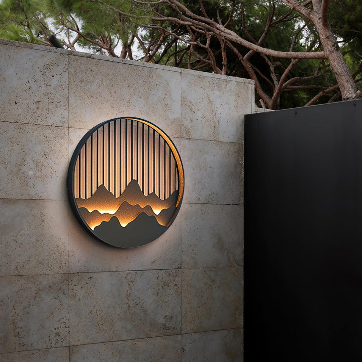 Lampe Murale Extérieure Mountain - Lampe LED en Acier Inoxydable avec Motif Montagne et Eau
