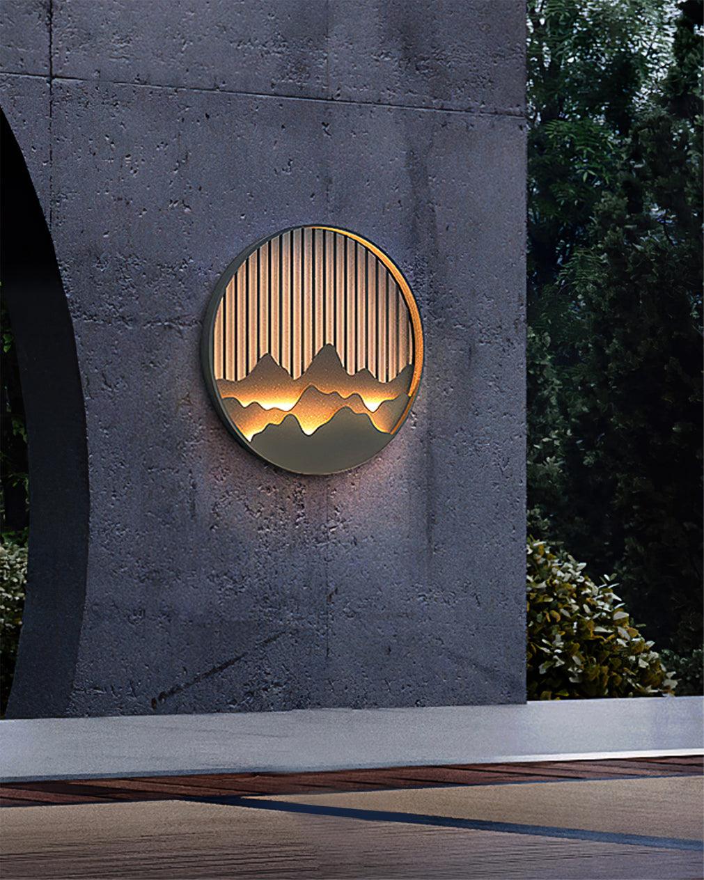Lampe Murale Extérieure Mountain - Lampe LED en Acier Inoxydable avec Motif Montagne et Eau