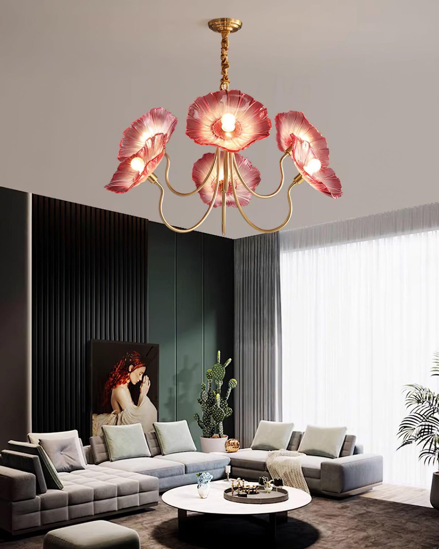Chandelier en Verre Murano - Design Artistique et Éclairage Doux