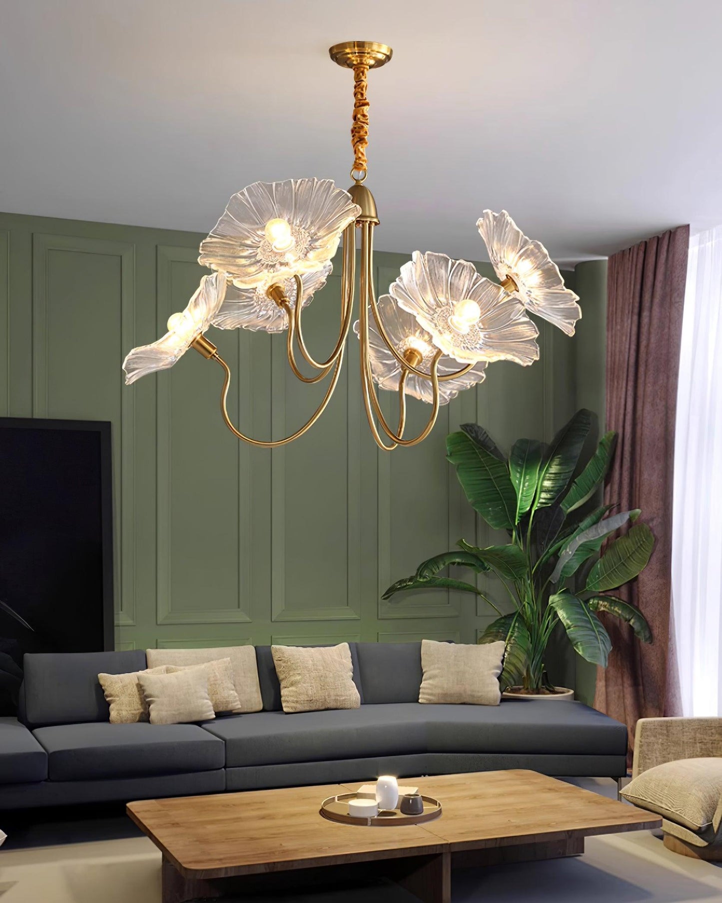 Chandelier en Verre Murano - Design Artistique et Éclairage Doux