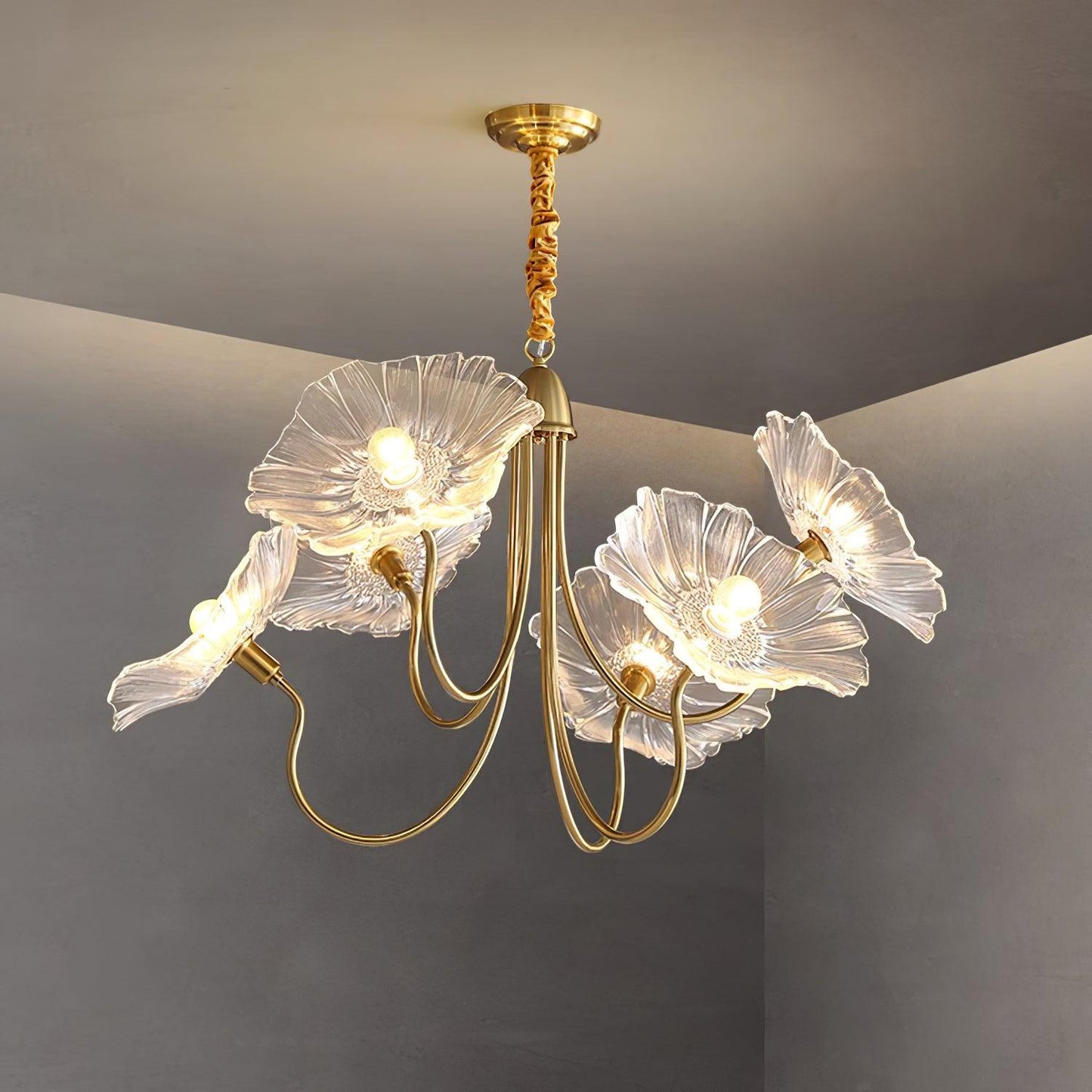 Chandelier en Verre Murano - Design Artistique et Éclairage Doux
