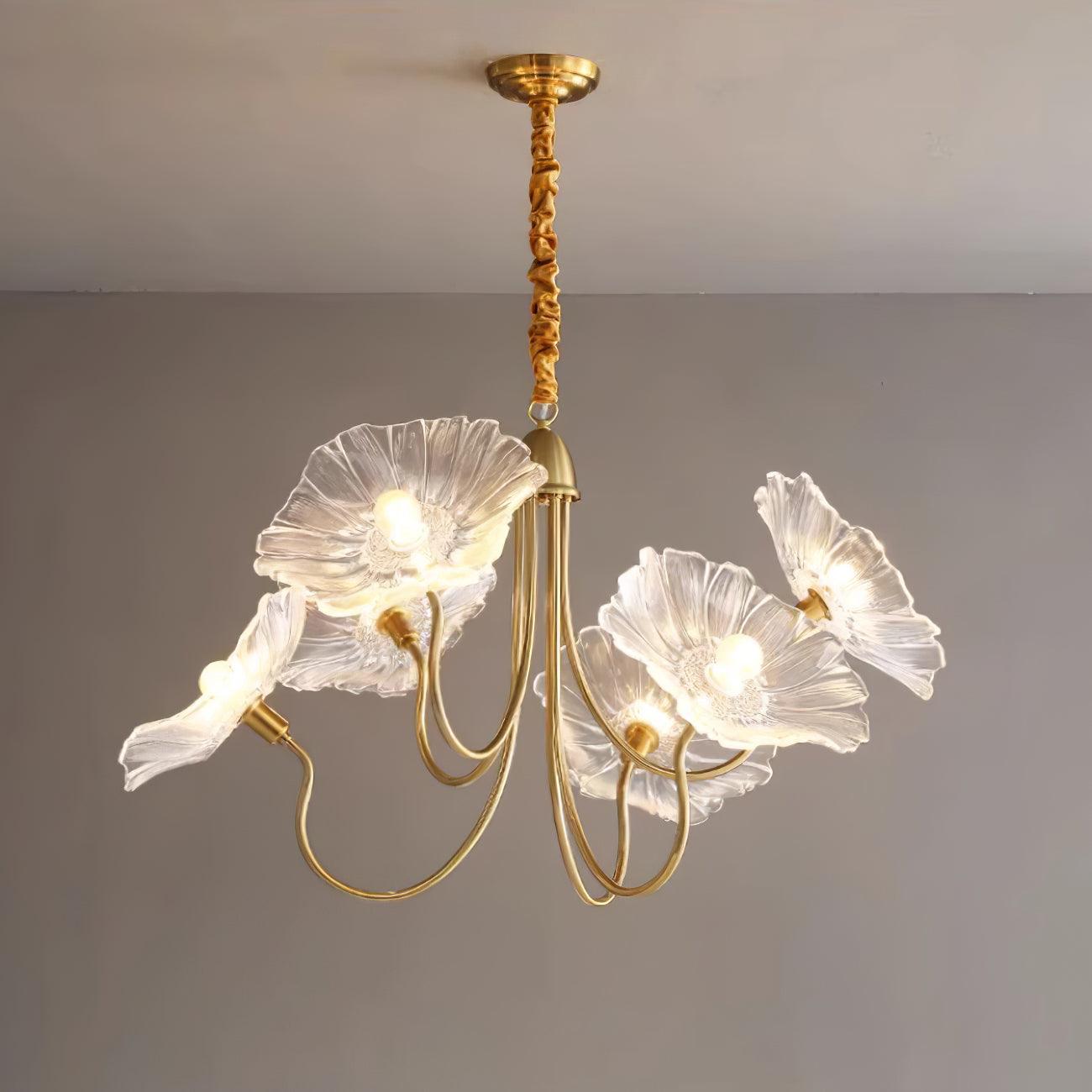 Chandelier en Verre Murano - Design Artistique et Éclairage Doux