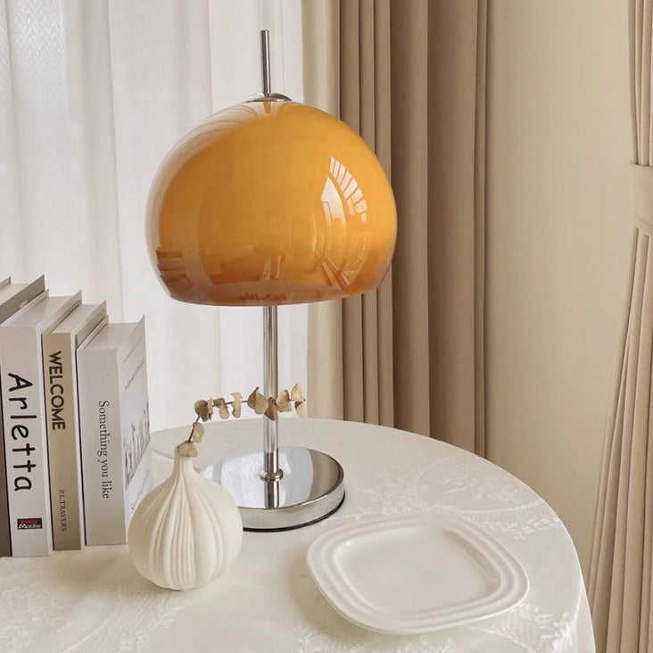 Lampe de Table Pilz Bauhaus – Design Moderne avec Abat-jour en Verre Amber
