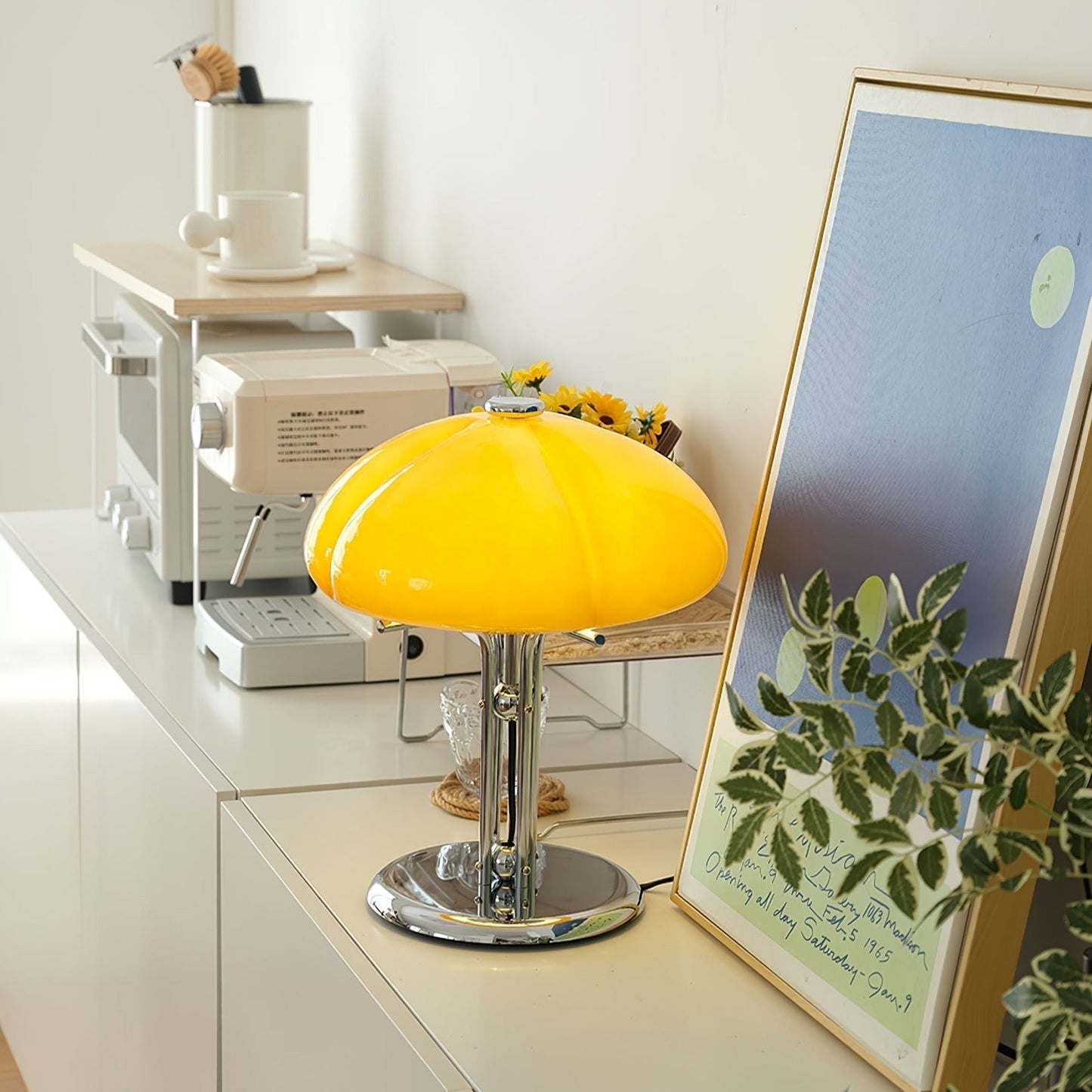 Lampe de Table Pilz Bauhaus – Design Moderne avec Abat-jour en Verre Amber