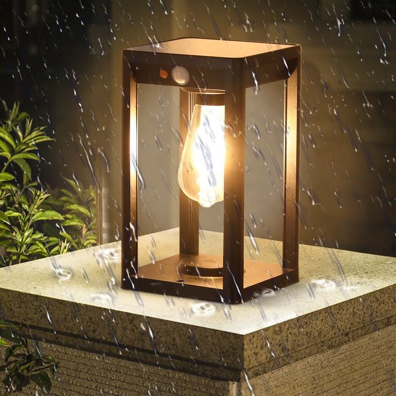 Lampe Solaire Pillar – Lampe Extérieure LED avec Détecteur de Mouvement