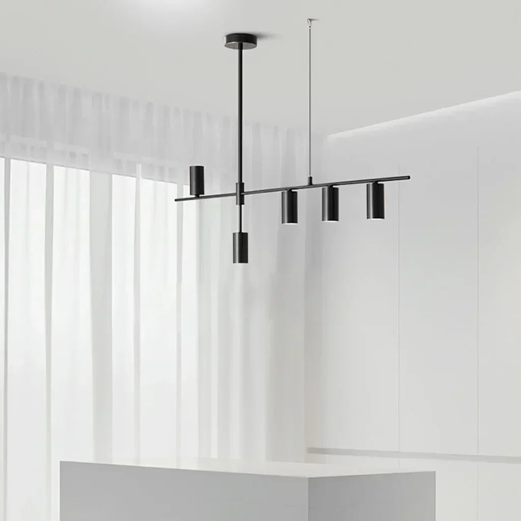 Chandelier Minimaliste Noir – Design Élégant et Moderne en Métal et Aluminium