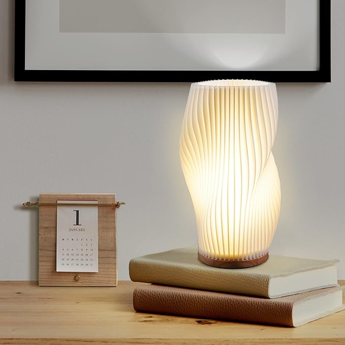 Lampe Serene Wavecrest - Élégance Contemporaine avec Dimmable USB