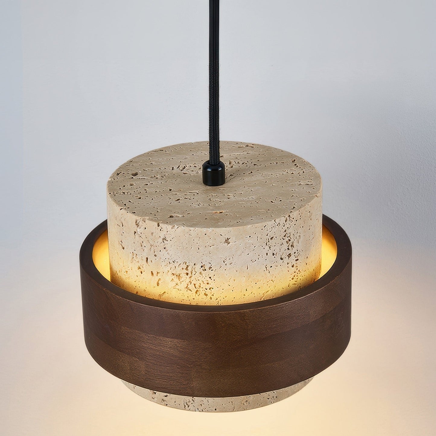 Lampe de Chevet Ascend Retro Wabi-Sabi – Élégance Minimaliste avec Travertin et Bois