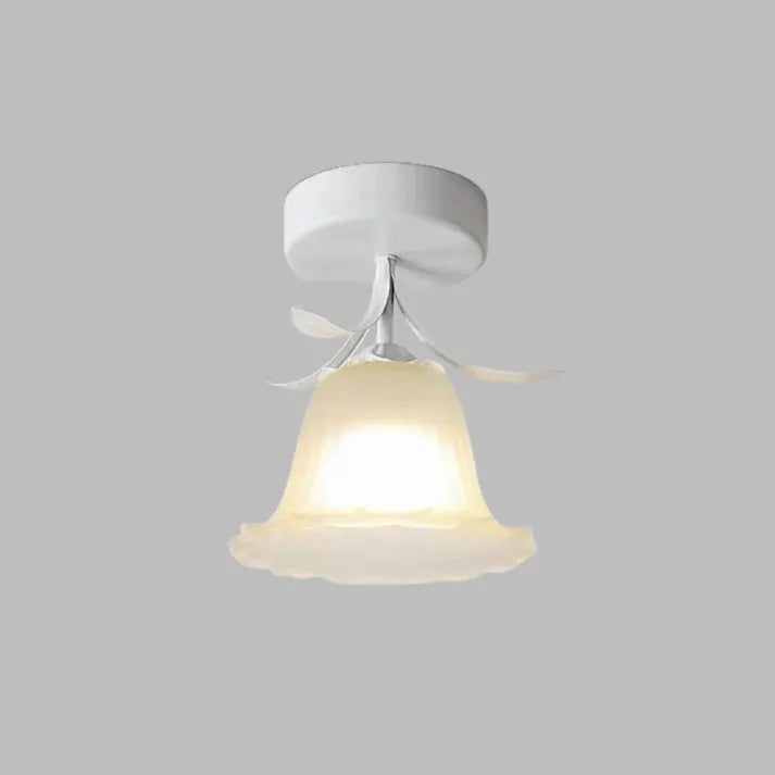 Plafonnier French Tiffany Mini Fleur - Lampe en Verre et Fer au Design Vintage