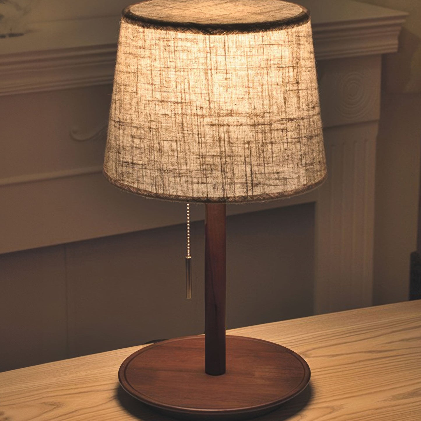 Lampe Gentle Glow Nordic Walnut - Éclairage Naturel et Apaisant en Bois et Tissu