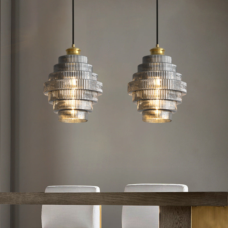 BrassGlow - Suspension en verre en forme de chair en laiton