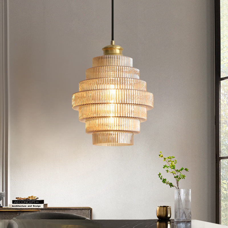 BrassGlow - Suspension en verre en forme de chair en laiton