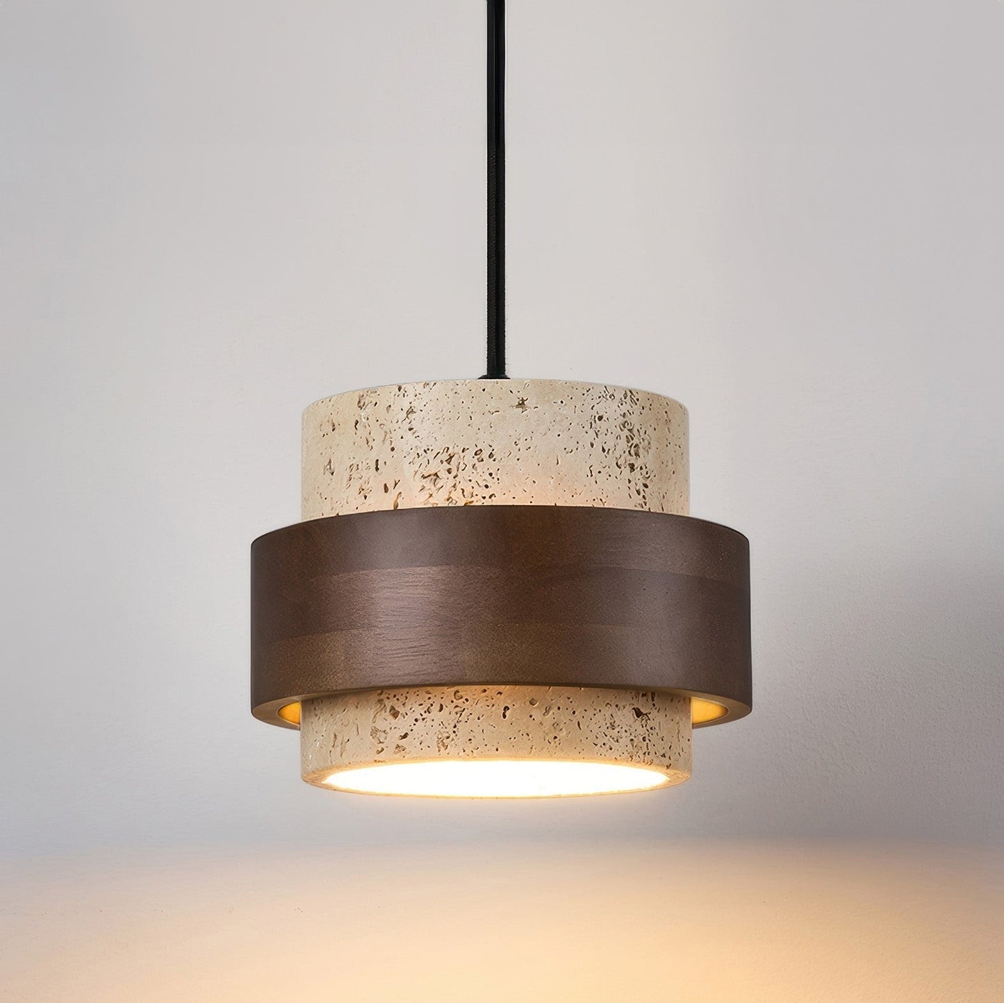 Lampe de Chevet Ascend Retro Wabi-Sabi – Élégance Minimaliste avec Travertin et Bois