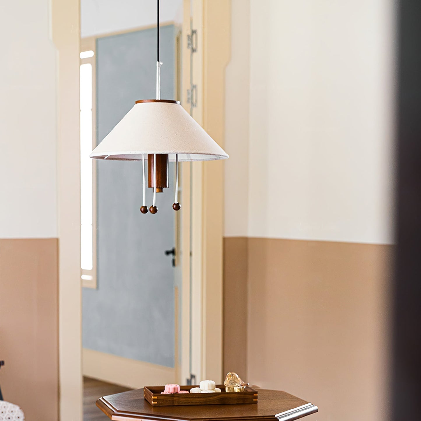 Suspension Octopus – Luminaire Sculptural en Métal et Bois avec Design Nautique