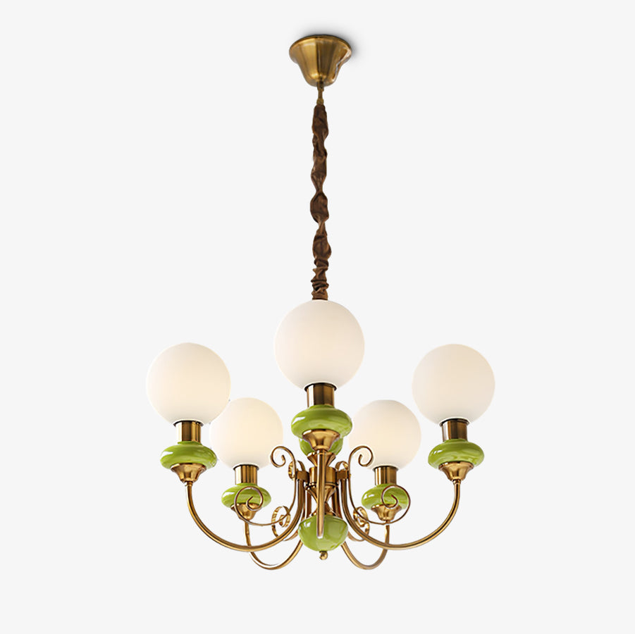Chandelier Onyx Moderne – Luminaire Élégant en Métal et Verre pour Salon et Salle à Manger